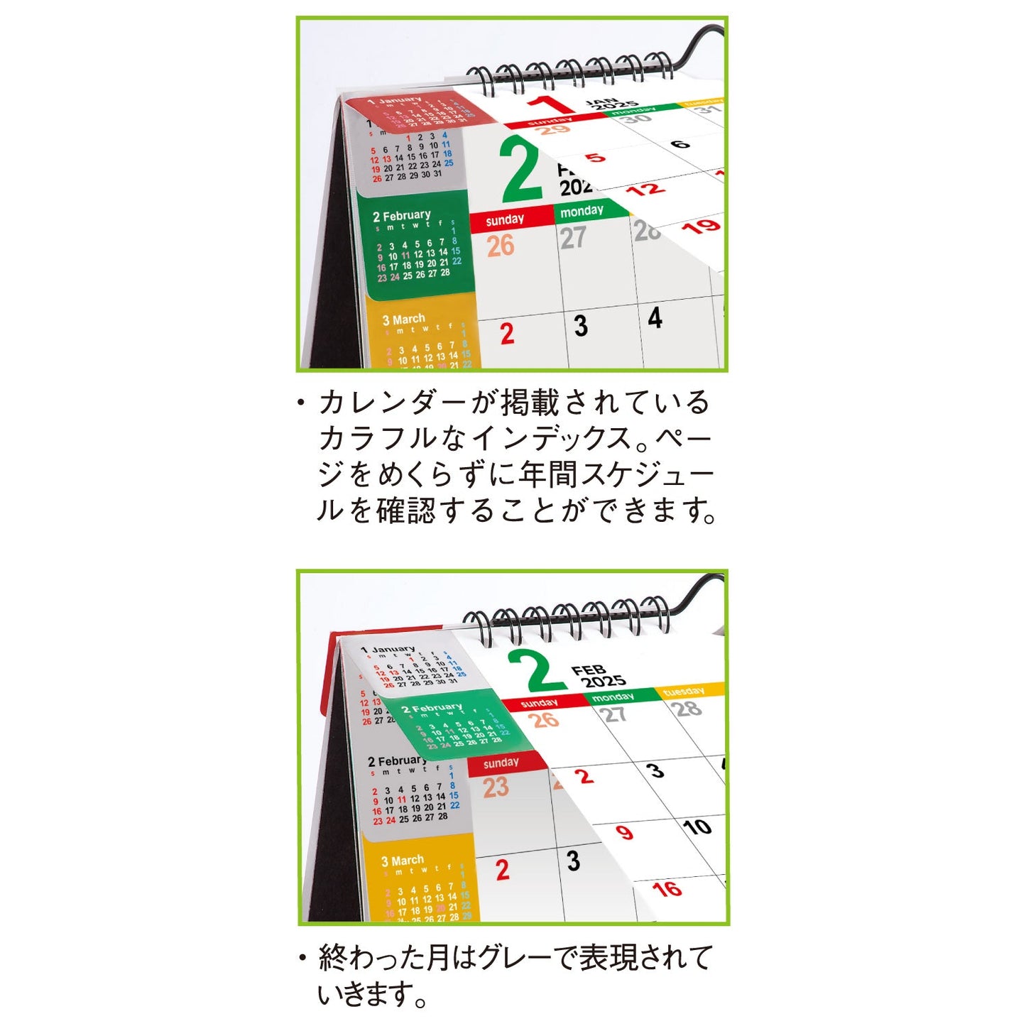 NK-541 卓上カレンダー カラーインデックス（大）